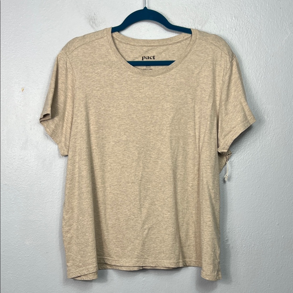 Pact New without Tag Oatmeal Short Sleeve Round Neck Organic Cotton T-Shirt XXL